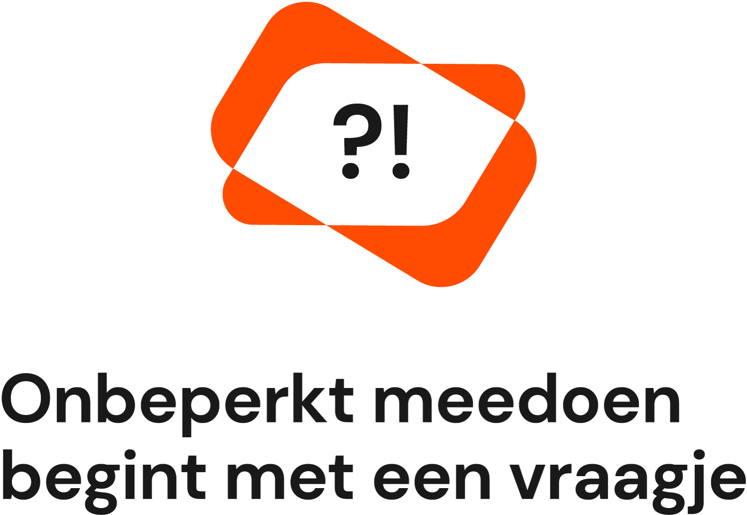 Logo Onbeperkt meedoen begint met een vraagje